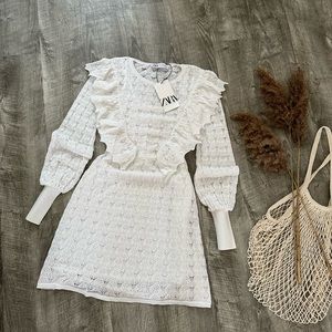 Zara White Lace Mini Dress
